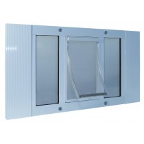 Ideal Pet Products Aluminum Sash Cat Flap Pet Door Small White 1.25" x 12.38" x 23"