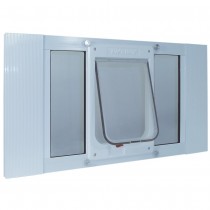 Ideal Pet Products Aluminum Sash ChubbyKat Flap Pet Door Medium White 1.25" x 15.06" x 27"