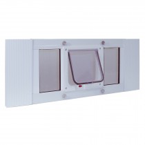Ideal Pet Products Aluminum Sash Cat Flap Pet Door Small White 1.25" x 10.63" x 33"
