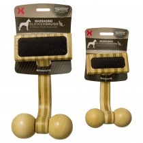 Hugs Pet Products Massaging Pet Slicker Brush Small Brown 5.5" x 3.25" x 2.75" - HUG-50006