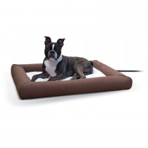 K&H Pet Products Deluxe Lectro-Soft Outdoor Heated Pet Bed Medium Brown 26.5" x 30.5" x 3.5"