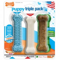 Nylabone Puppy Chew Toy and Treat Triple Pack Regular Blue
