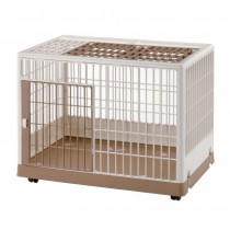 Richell Pet Training Kennel PK-830 Off White/ Mocha 32.5" x 21.7" x 24.6" - R94604