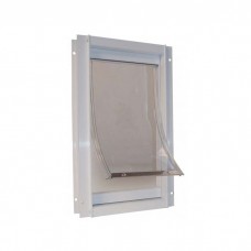 Ideal Pet Products Deluxe Aluminum Pet Door Medium White 2.12" x 9.94" x 15"