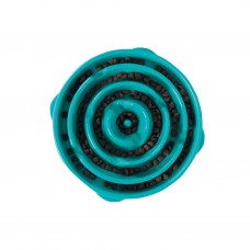Outward Hound Fun Feeder Slo-Bowl Drop Small Teal 9.5" x 8" x 2.65"