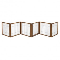 Richell Convertible Elite Pet Gate 6-Panel Autumn Matte 197.5" x .8" x 31.5" - R94171