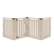 Richell Convertible Indoor/Outdoor Pet Playpen 4 Panel Soft Tan/Mocha 33.1" x 33.1" x 36" - R94191