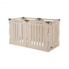 Richell Convertible Indoor/Outdoor Pet Playpen 6 Panel Soft Tan/Mocha 63.8" x 33.1" x 36" - R94192