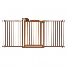 Richell One-Touch Wide Pressure Mounted Pet Gate II Brown 32.1" - 62.8" x 2" x 30.5" - R94932